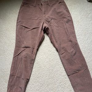 Pink Corduroy High Rise Skinny